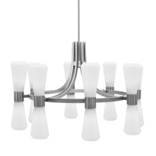 Toltec Company 4808-GP-881 - Everleigh 16 Light Chandelier Shown in Graphite Finish with 4" White Glass