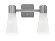 Toltec Company 4822-GP-881 - Everleigh 2 Light Bath Bar Shown in Graphite Finish with 4" White Glass