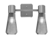 Toltec Company 4822-GP-882 - Everleigh 2 Light Bath Bar Shown in Graphite Finish with 4" Smoke Glass