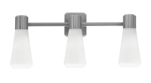 Toltec Company 4823-GP-881 - Everleigh 3 Light Bath Bar Shown in Graphite Finish with 4" White Glass