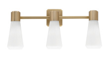 Toltec Company 4823-NAB-881 - Everleigh 3 Light Bath Bar Shown in New Age Brass Finish with 4" White Glass