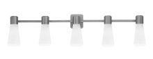 Toltec Company 4825-GP-881 - Everleigh 5 Light Bath Bar Shown in Graphite Finish with 4" White Glass