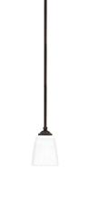 Toltec Company 560-DG-460 - Zilo Stem Hung Mini Pendant, Dark Granite Finish, 4.5" Square White Muslin Glass