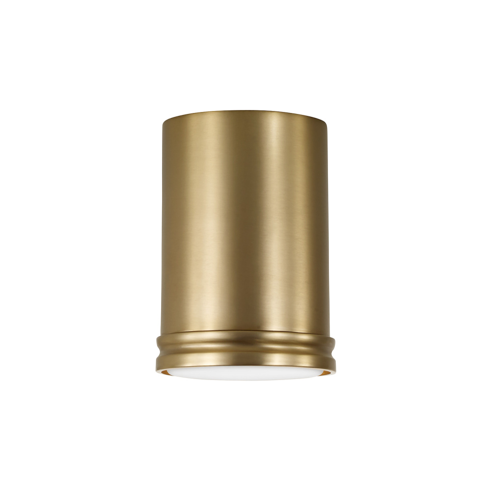 5.5" W x 7.75" H Integrated LED Mini Flush Mount Cylinder Light in Aged Brass
