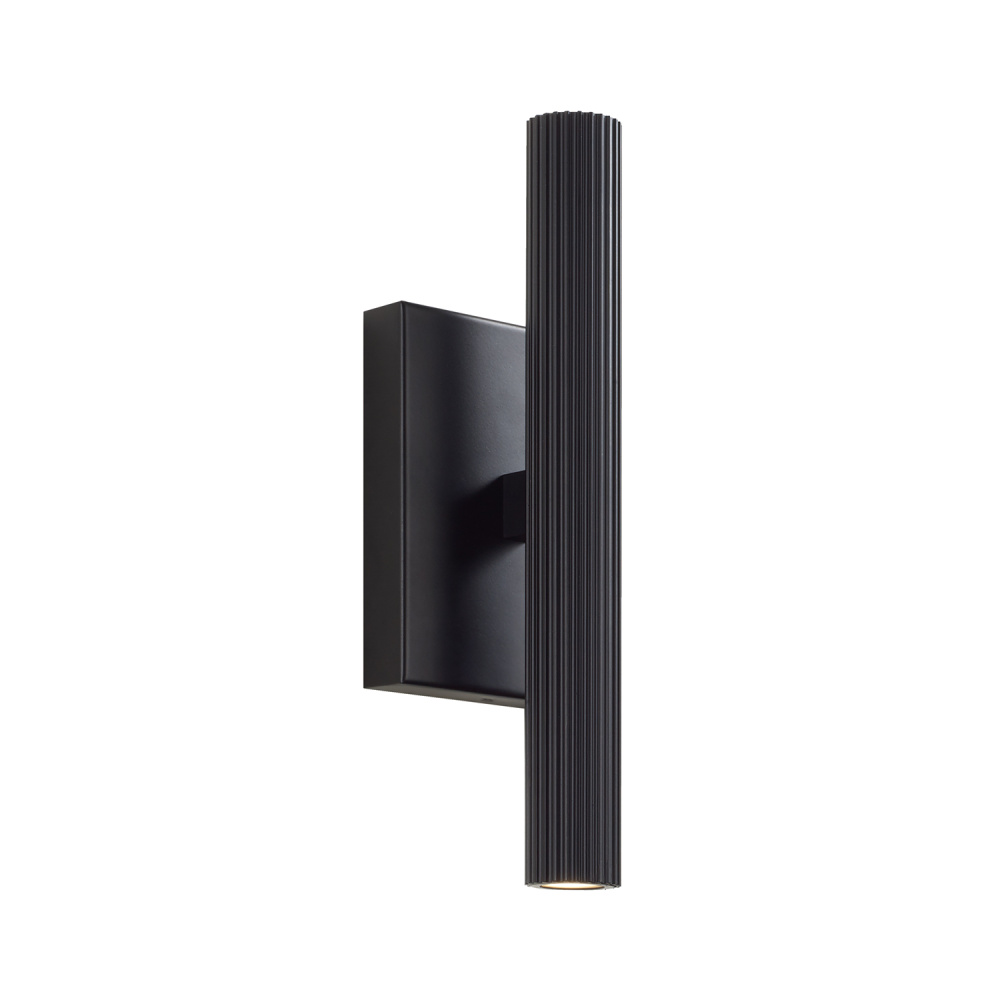 4.5" W x 12" H Integrated LED Dual Sconce in Matte Black with Fluted Texture