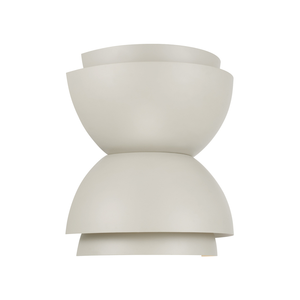12" W x 12.75" H 2-Light Modern Tiered Dome Bowl Dual Sconce in Taupe