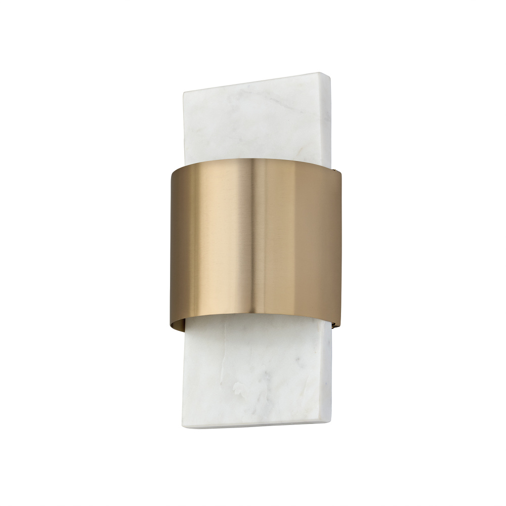 6.25" W x 13" H Integrated LED Wall Washer Sconce with Natural White Marble