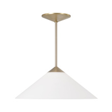 Capital 359111MA - 22" W x 9" H 1-Light Cone Pendant in Matte Brass with Soft White Glass and Tapered Canopy