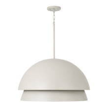 Capital 359212TP - 25.25" W x 15" H 3-Light Modern Tiered Dome Pendant in Taupe with Soft White Glass