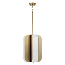 Capital 361841AD - 12" W x 18" H Integrated LED Pendant in Aged Brass with White Milk Glass Panels