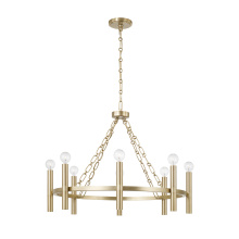 Capital 462081MA - 28" W x 21" H 8-Light Ring Chandelier in Matte Brass with Cylindrical Candlesticks