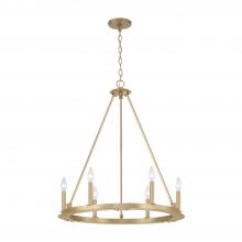 Capital 4916AD - 6-Light Wagon Wheel Chandelier in Aged Brass