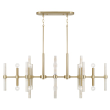 Capital 858001MA - 47.25" W x 20.25" H 16-Light Linear Chandelier in Matte Brass with Real White Marble Rods