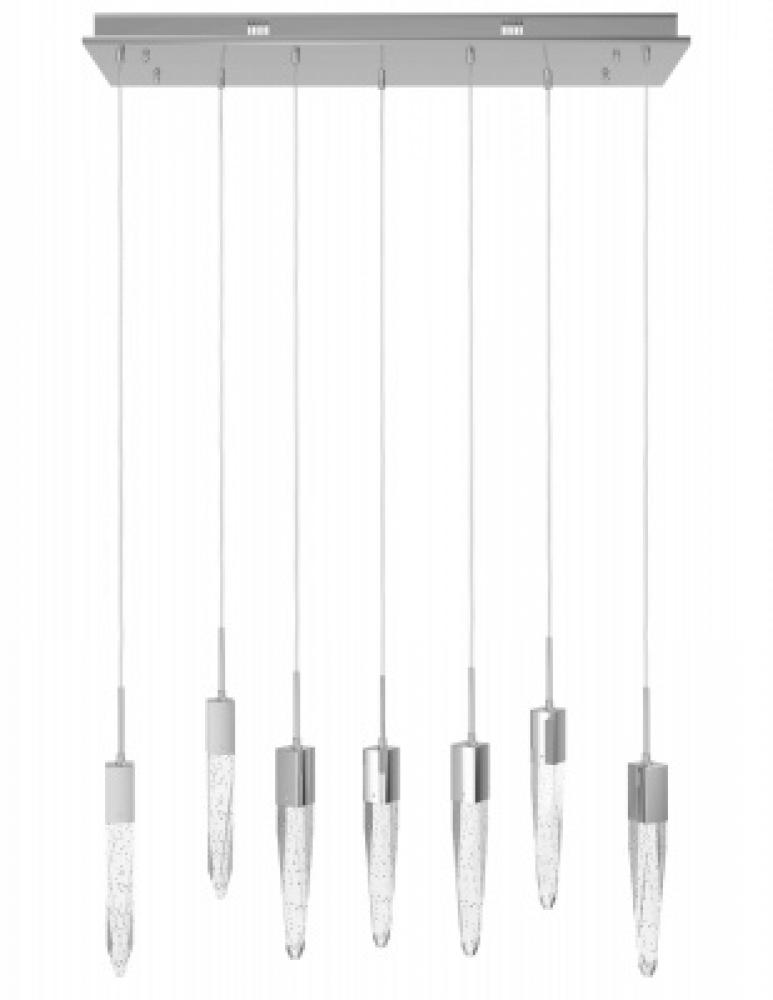 The Original Aspen Collection Chrome 7 Light Pendant Fixture with Clear Crystal