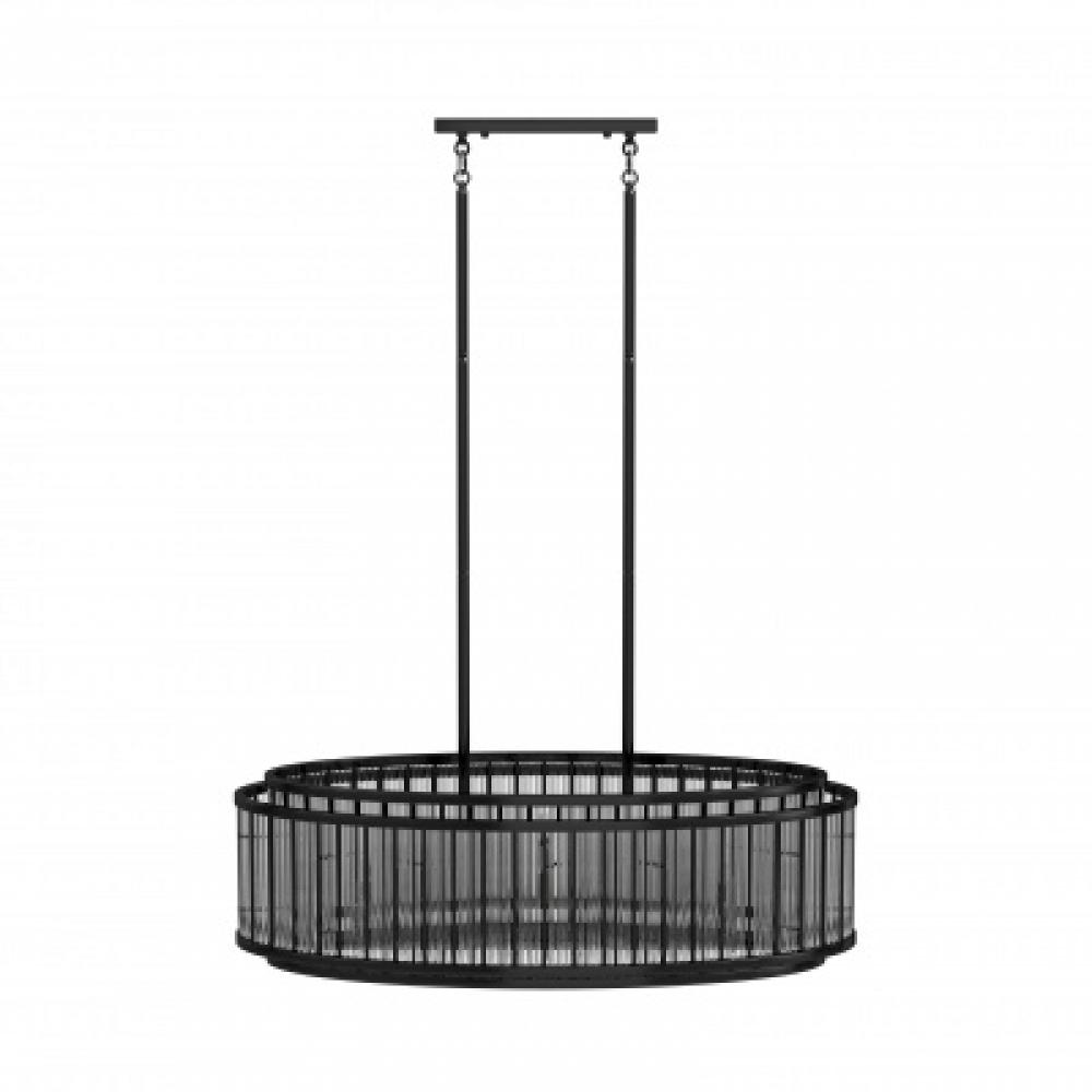 Waldorf Metal And Glass Rod Oval Chandelier