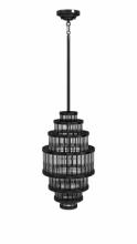 Avenue Lighting HF1924-GM - Waldorf 22" Pendant in Polished Gunmetal with Glass Rod Accents