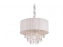 Avenue Lighting HF1506-WHT - Vineland Ave. White Lined Silk String Shade And Crystal Hanging Fixture