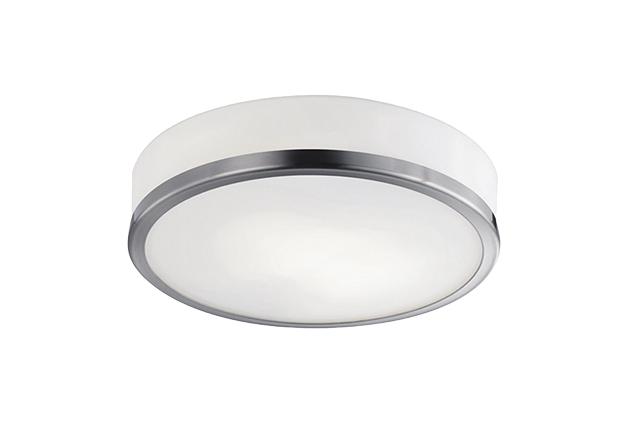 Single Lamp Flush Mount with Metal Trim