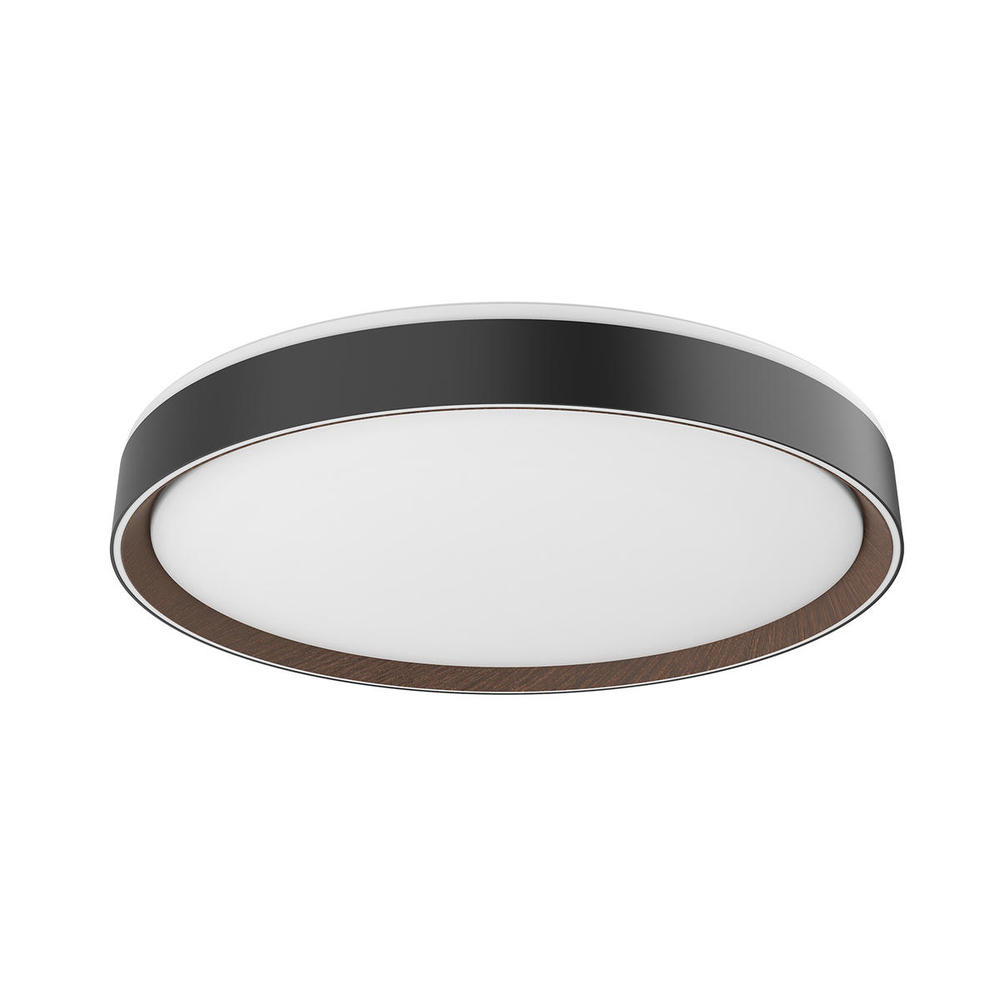 Essex 20-in Black/Walnut LED Flush Mount