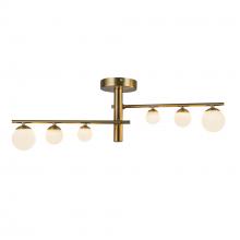 Kuzco Lighting Inc SF55525-BG/OP-UNV - Cypress 2 Head Brushed Gold/Opal Glass LED Semi-Flush