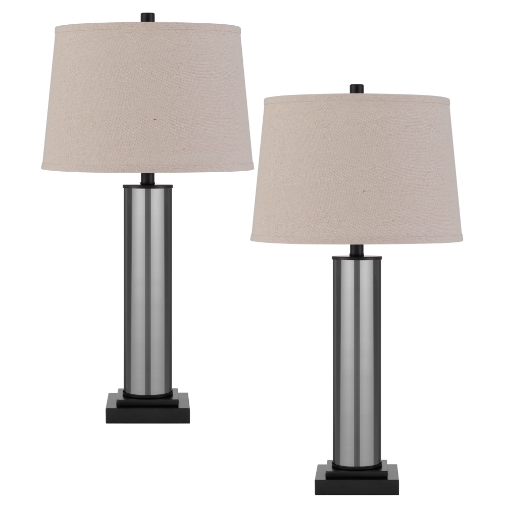 Refresh Your Space with This Set of Black Cylinder Table Lamps. with A Clean and Simple Presentation