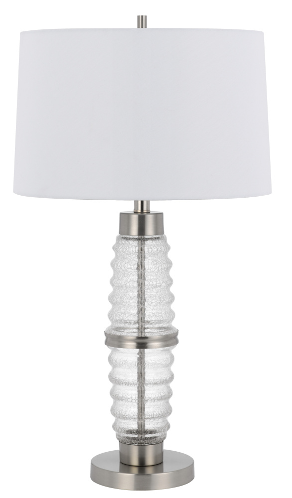 100W 3 Way Macon Glass Table Lamp with 2W LED Night Light
