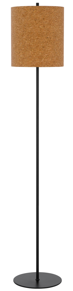 100W Metal Floor Lamp with Cork Shade