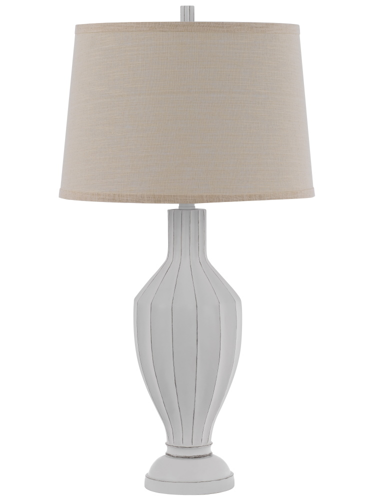 31 In. Height White Washed Resin Table Lamp