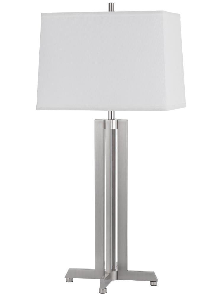 30 In. Height Brushed Steel Metal Table Lamp