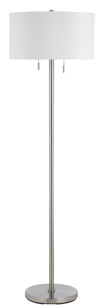 59" Height Metal Floor Lamp in Brushed Steel Finish