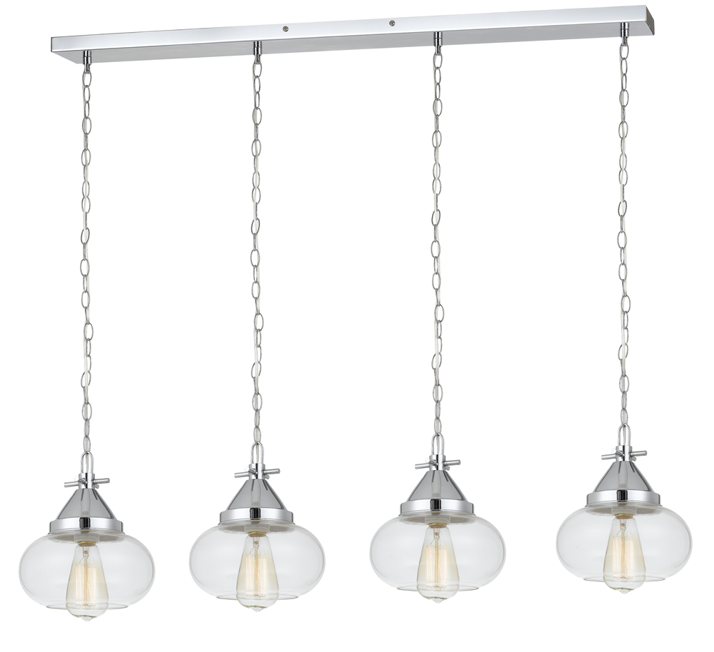 60W X 4 Maywood Glass Pendant (Edison Bulbs Not included)