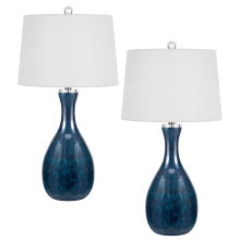 CAL Lighting BO-3143TB-2 - Add A Pop of Color to Your Space with This Wide Bottom Glass Table Lamp. It Features A Vibrant Deep