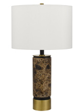 CAL Lighting BO-3201TB - 22.25 In. Height Antique Brass/Black Marble Metal