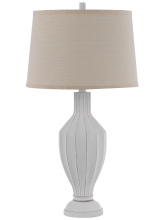 CAL Lighting BO-3206TB - 31 In. Height White Washed Resin Table Lamp