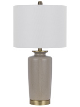 CAL Lighting BO-3227TB - 25.5 In. Height Sand Gray Ceramic Table Lamp