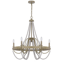 CAL Lighting FX-3790-6 - 60W X 6 Macon Beaded Metal Chandelier