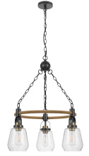 CAL Lighting FX-3824-3 - 28 In. Height 3 Light Black Metal Pendants