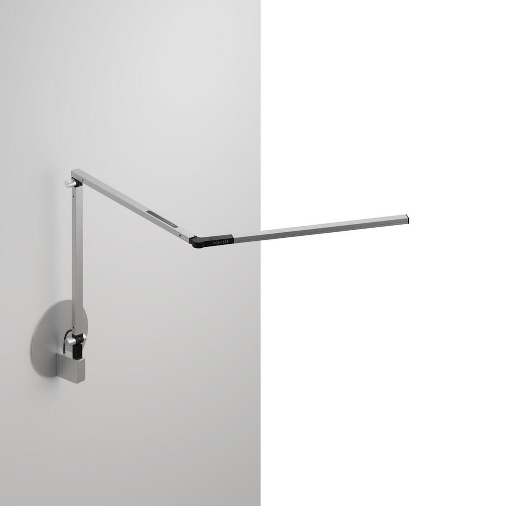 Z-Bar mini Desk Lamp with hardwire wall mount (Cool Light; Silver)