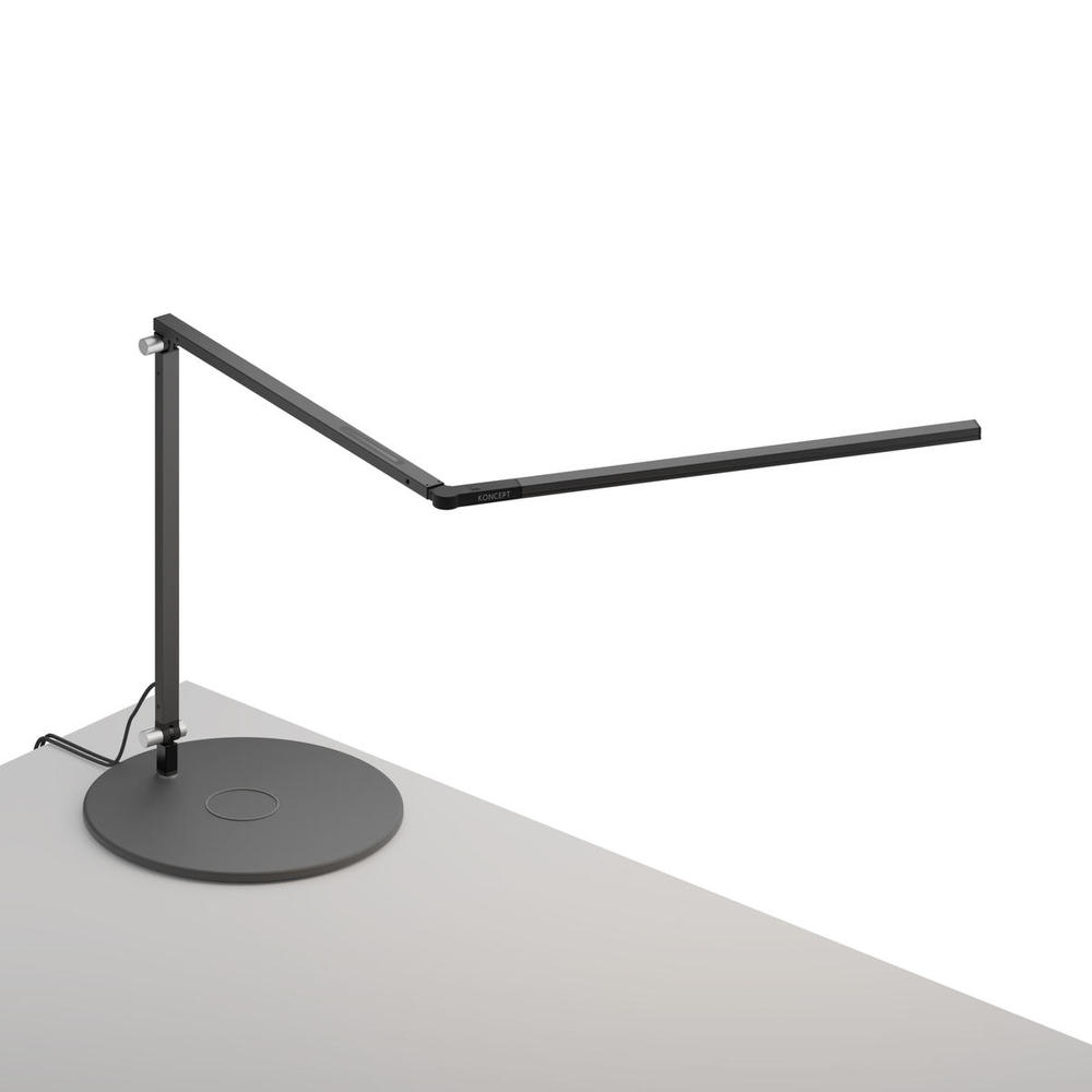 Z-Bar slim Desk Lamp with wireless charging Qi base (Cool Light; Metallic Black)
