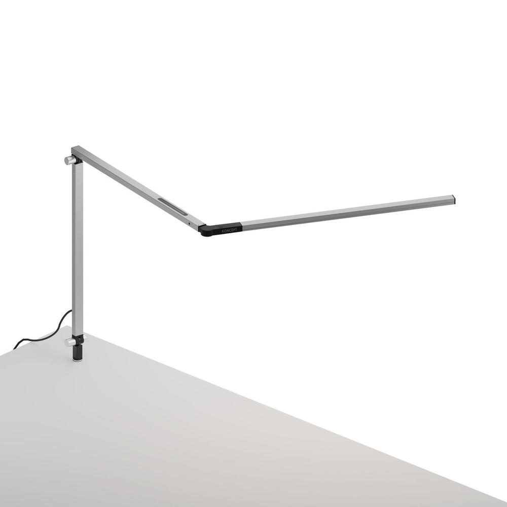 Z-Bar slim Desk Lamp with through-table mount (Cool Light; Silver)