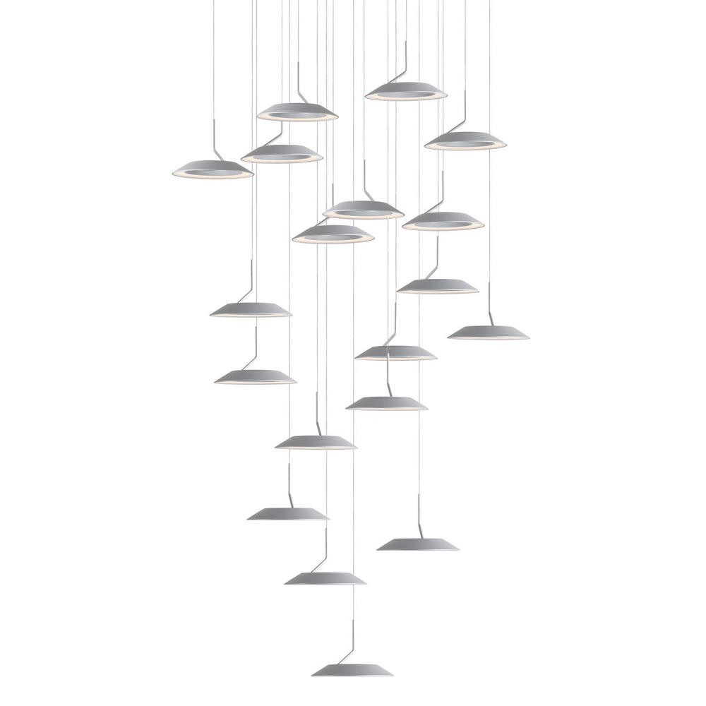 Royyo Pendant (Circular with 19 pendants), Silver, Silver Canopy