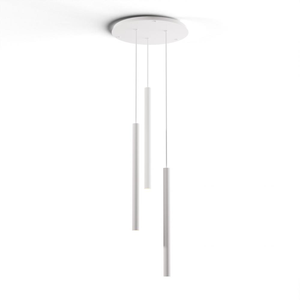 Combi Pendant 24" Circular 3 Combo Matte White with Matte White Canopy, Suspension / Flush Mount