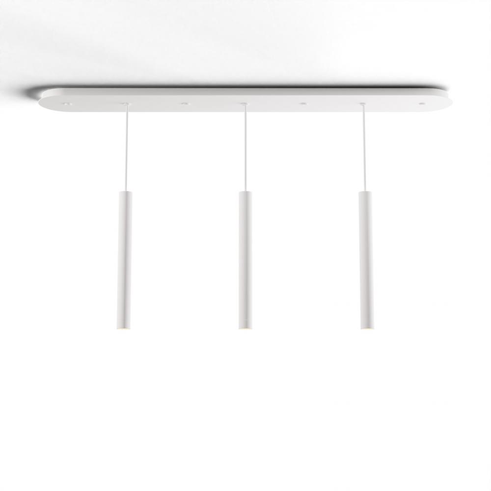 Combi Pendant 16" Linear 3 Combo Matte White with Matte White Canopy