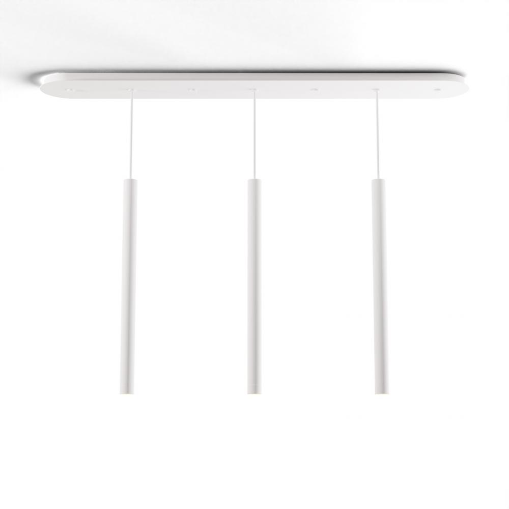 Combi Pendant 24" Linear 3 Combo Matte White with Matte White Canopy