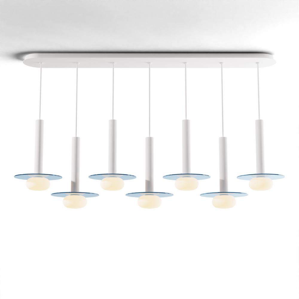 Combi Pendant 12" Linear 7 Combo Matte White with Matte White Canopy