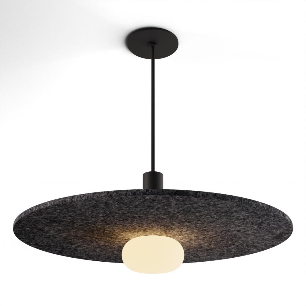 Combi Pendant 6" Single Unit Matte Black with Matte Black Canopy