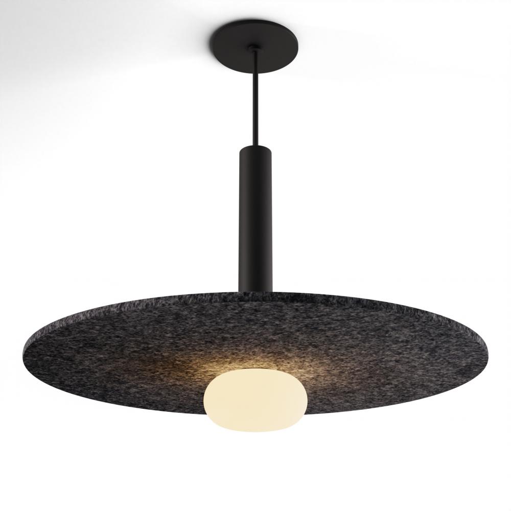 Combi Pendant 12" Single Unit Matte Black with Matte Black Canopy