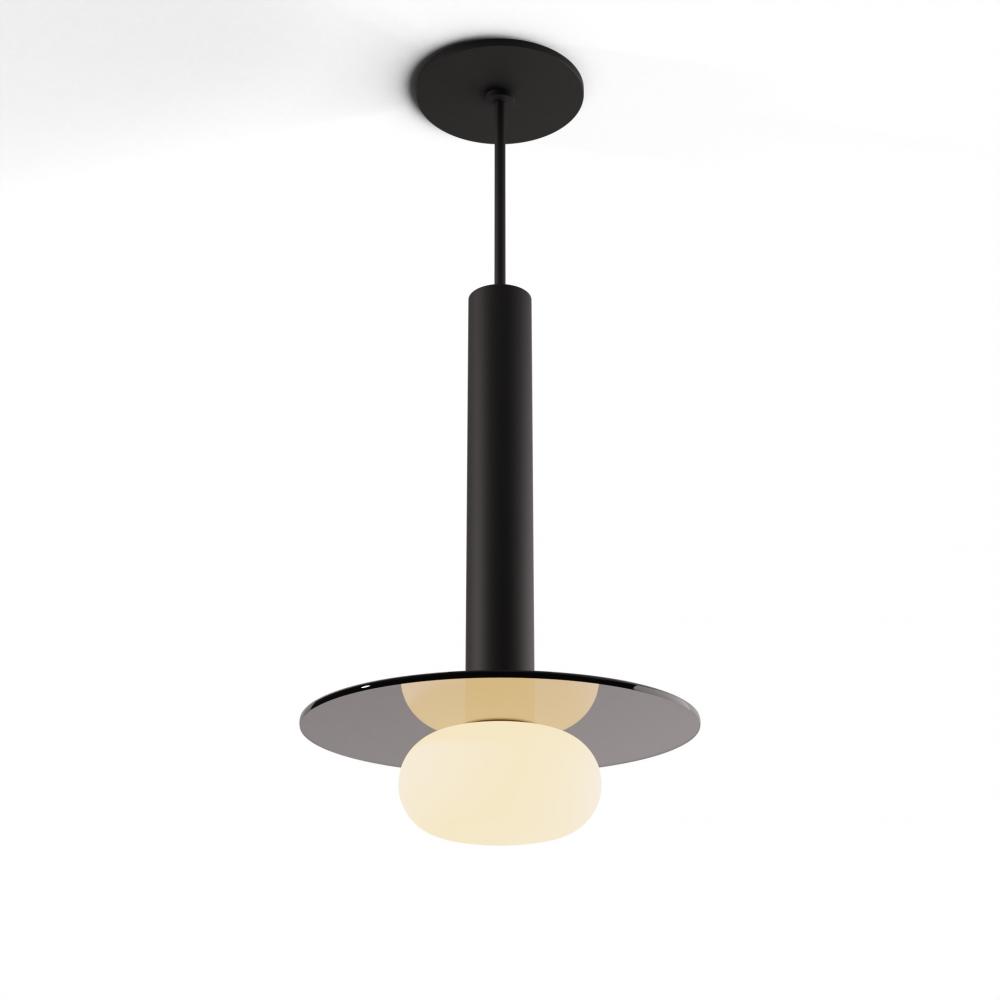 Combi Pendant 12" Single Unit Matte Black with Matte Black Canopy