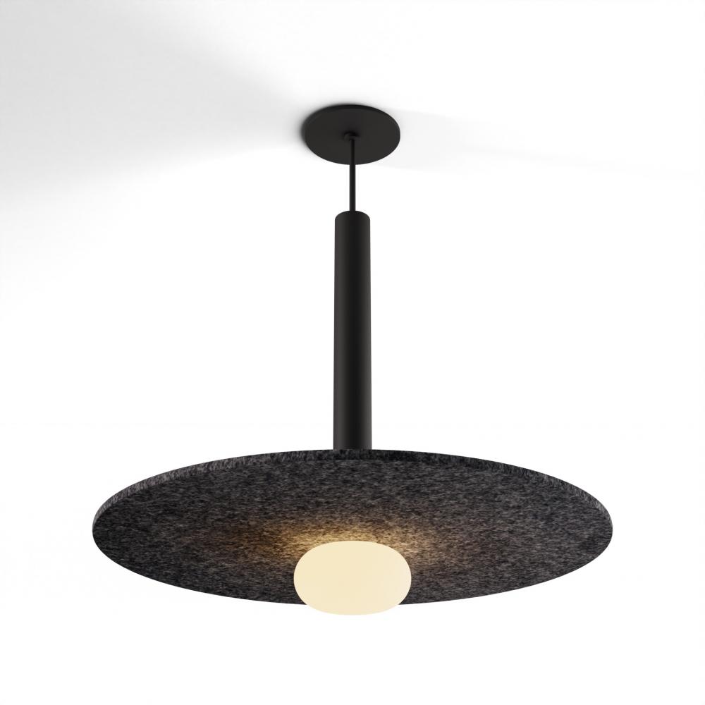 Combi Pendant 16" Single Unit Matte Black with Matte Black Canopy