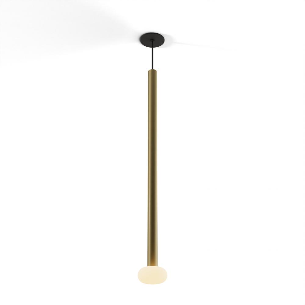 Combi Pendant 36" Single Unit Brass with Matte Black Canopy